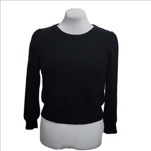 ARITZIA WILFRED ARITZIA Black puff sleeve crew neck knit sweater